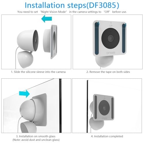 Self-Adhesive Window Mount Bracket for Indoor Security Camera – 2-Pack, Easy Ins