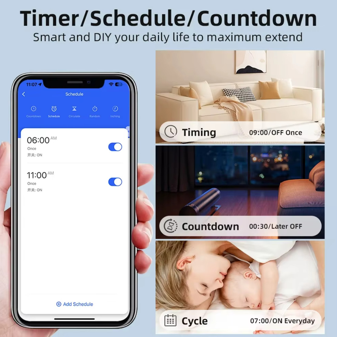Tuya Mini 16A WiFi Switch Smart Life App 2 Way Control Smart Home Automation