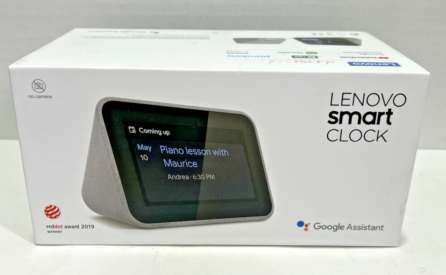 Lenovo Smart Clock 4-Inch LCD Android Smart Clock With Google Assistant Gray