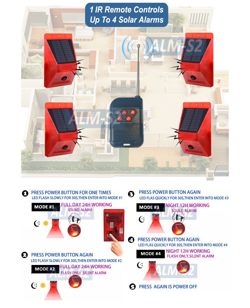Solar-Powered Motion Alarm With Remote