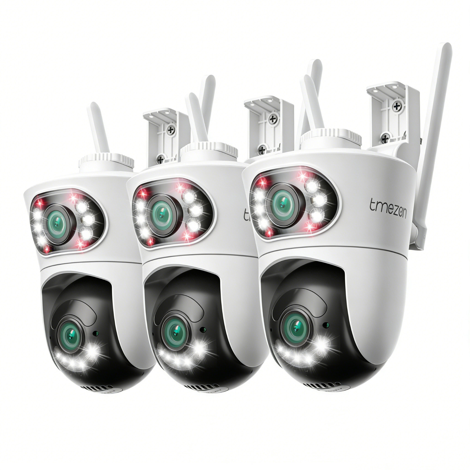4Pack Security Camera Dual Lens Wireless WiFi PTZ Home Security Auto Tracking