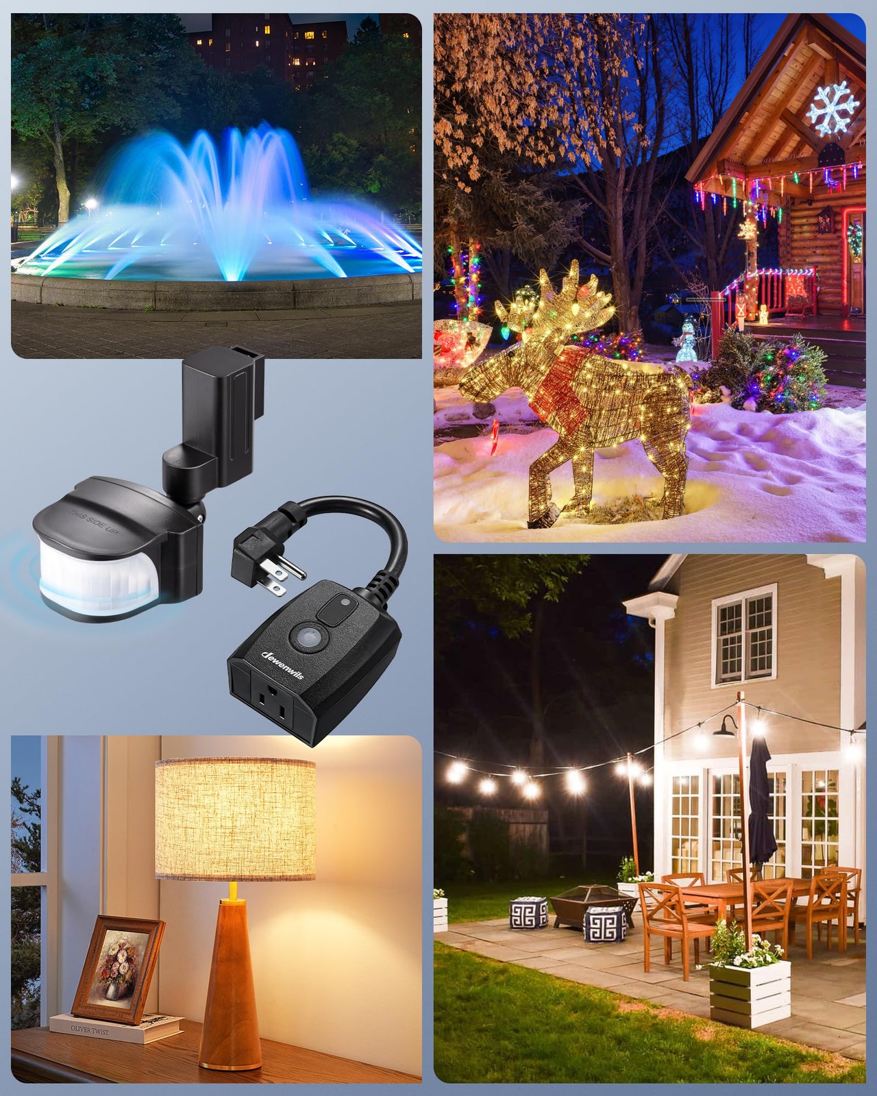 DEWENWILS Motion Sensor Outlet, Indoor Outdoor Motion Sensor Plug Outlet, Adj…