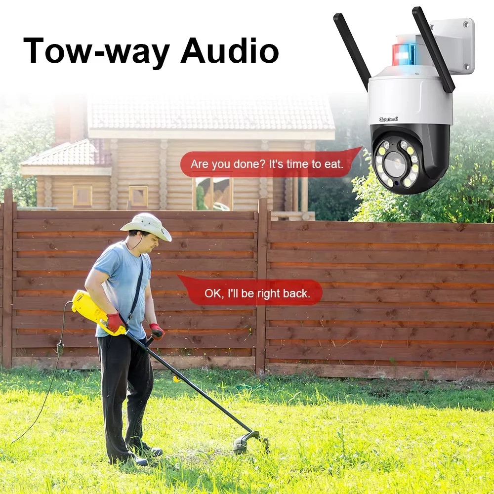 JideTech 5MP 5X Optical Zoom Outdoor Wi-Fi PTZ Security Camera Sound Light Alarm
