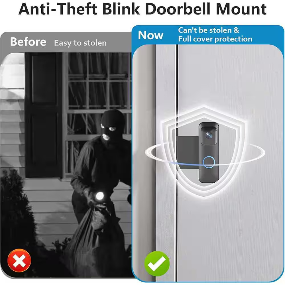 Anti-Theft Doorbell Mount, No Drill Door Mount, Easy to Install and Not Block Ca