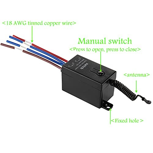Wireless Lights Switch,110V/120V/240V /10A 110V-240V Mini Remote switch-10A