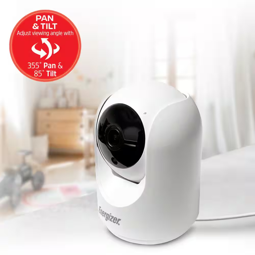 Pan and Tilt Wired Wifi Indoor White 1080P HD AC Powered Surveillance Home Secur