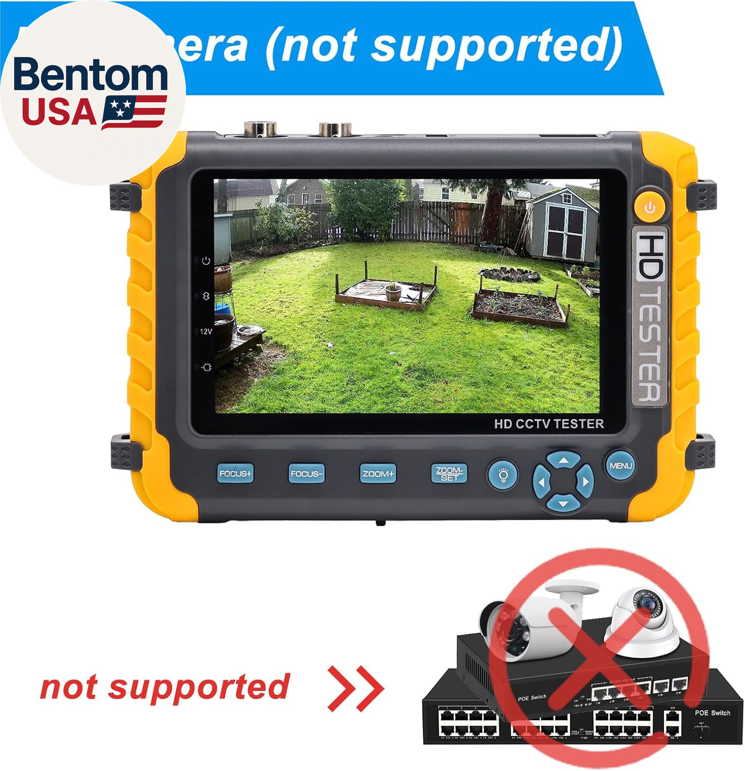 5 Inch 4 in 1 CCTV Monitor Tester, AHD/TVI/CVI/CVBS Coaxial Analog Video CCTV Te