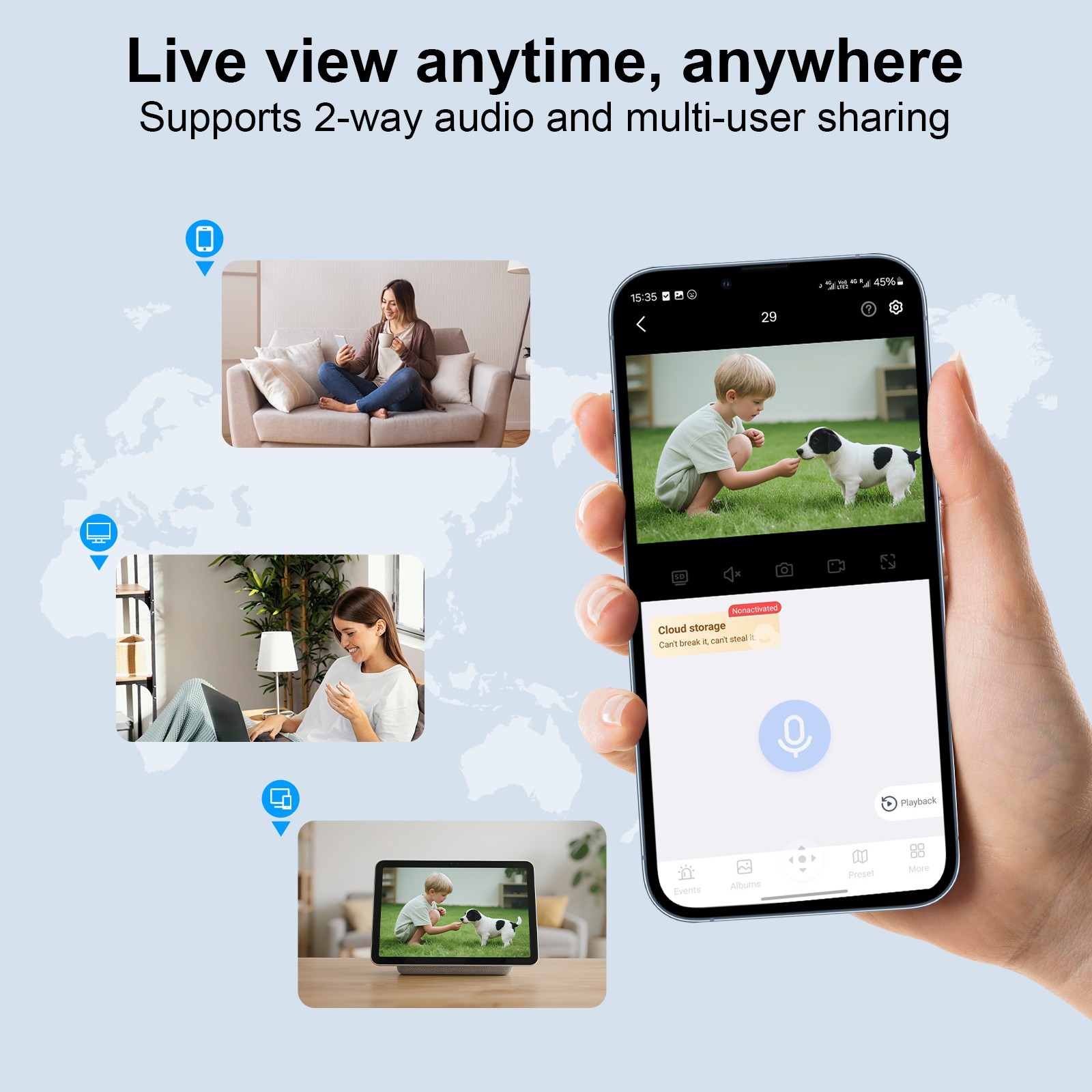 2-Pack 2K HD Home CCTV WiFi6 Security Camera Outdoor Color Night & 2-Way Audio