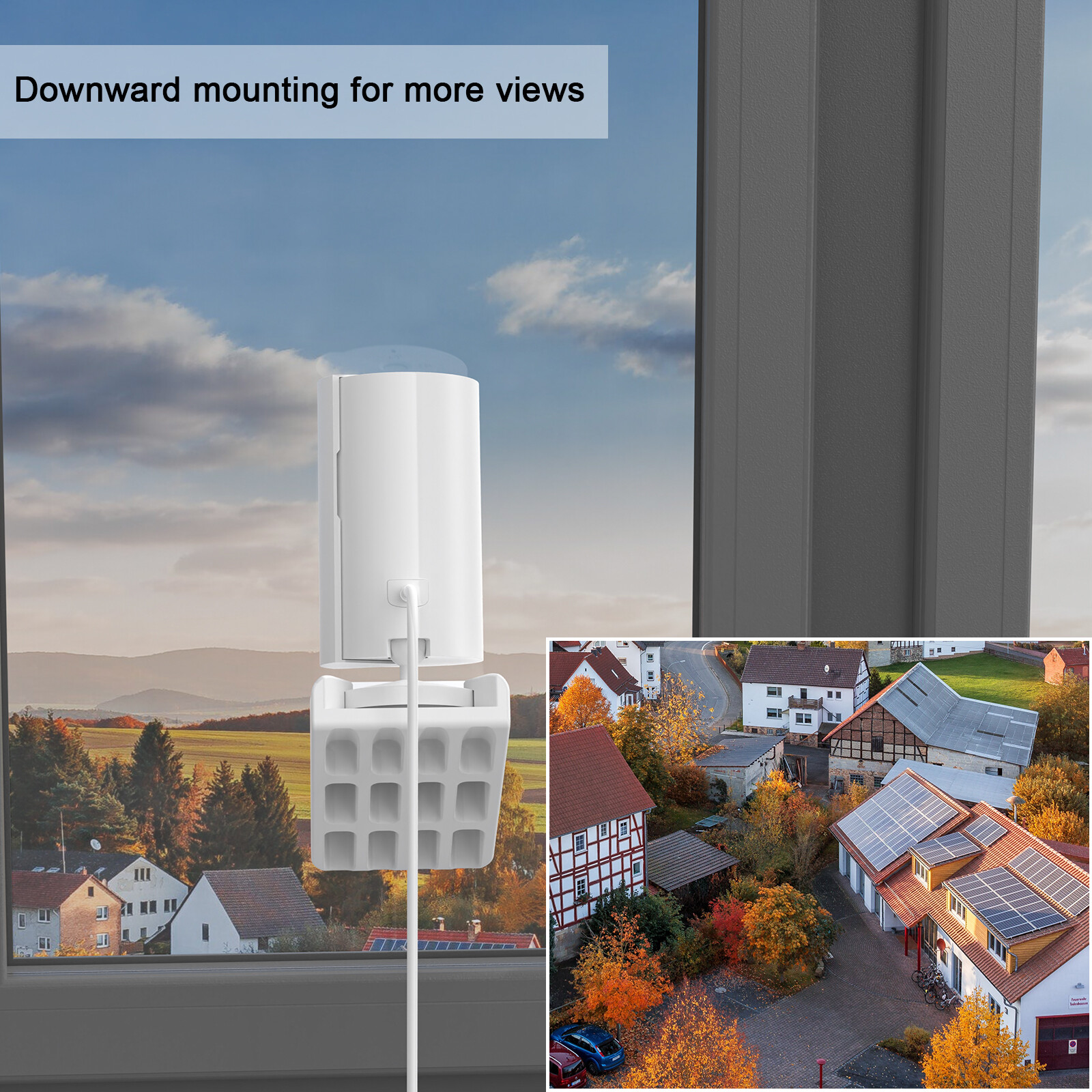HOLACA Window Glass Mount for Ring Indoor Cam 1st Gen,2nd Gen ,angled at 20°