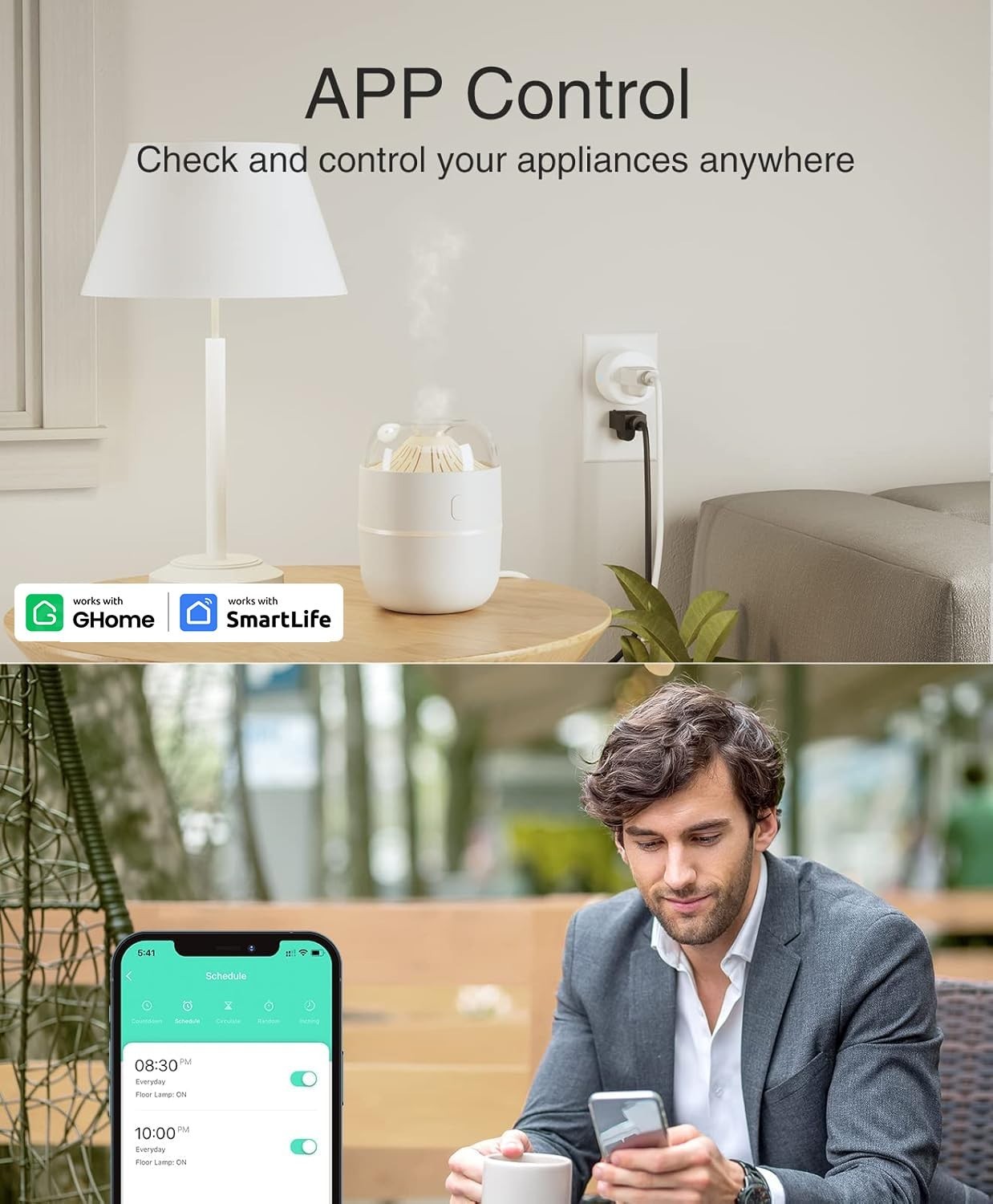 GHome Smart Plug, WiFi Smart Plug Outlet APP Remote Control, 2.4GHz 4pk