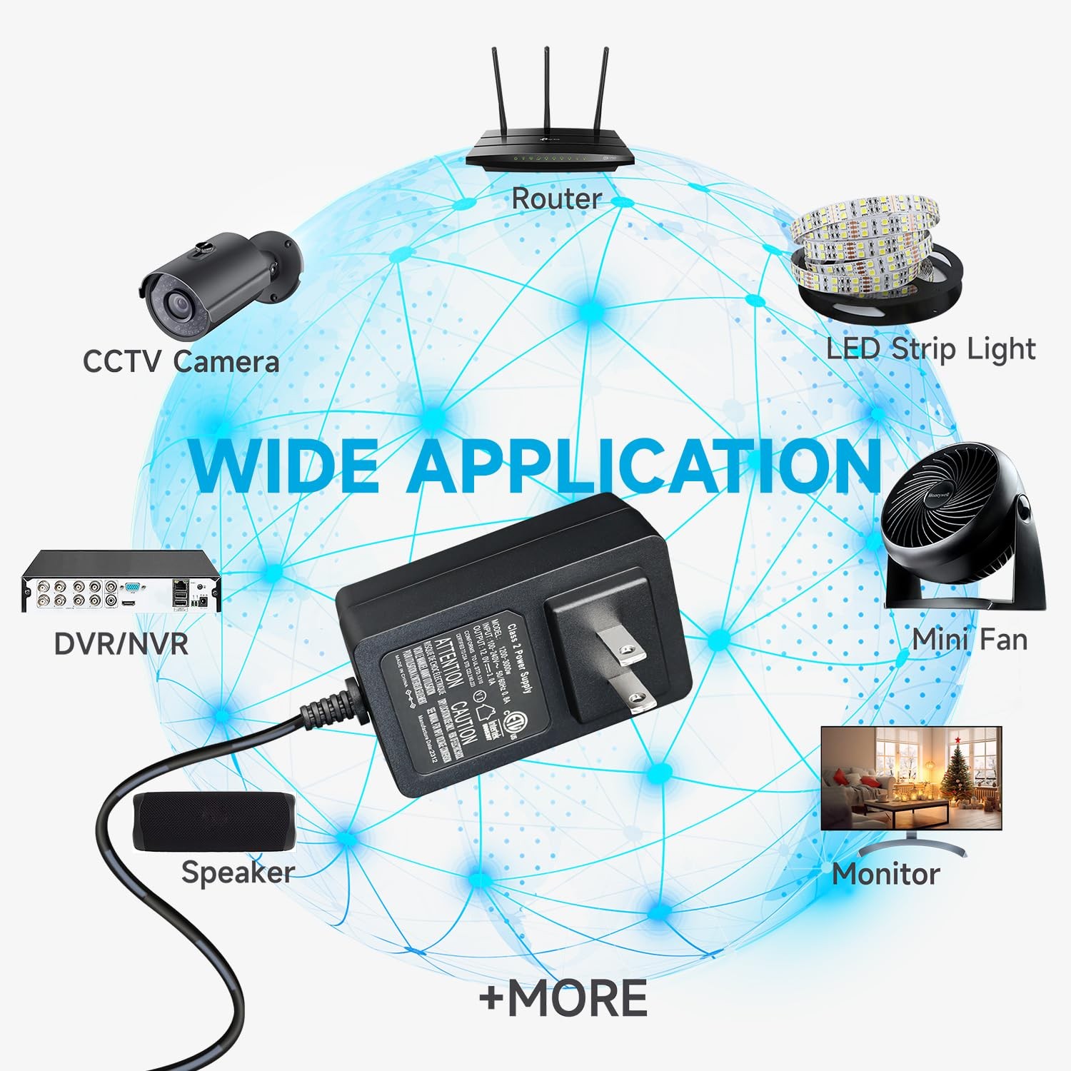 12V 3A Power Supply Adapter, 3000mA 36W AC DC Switching Adapter, 12V 500mA 1A…