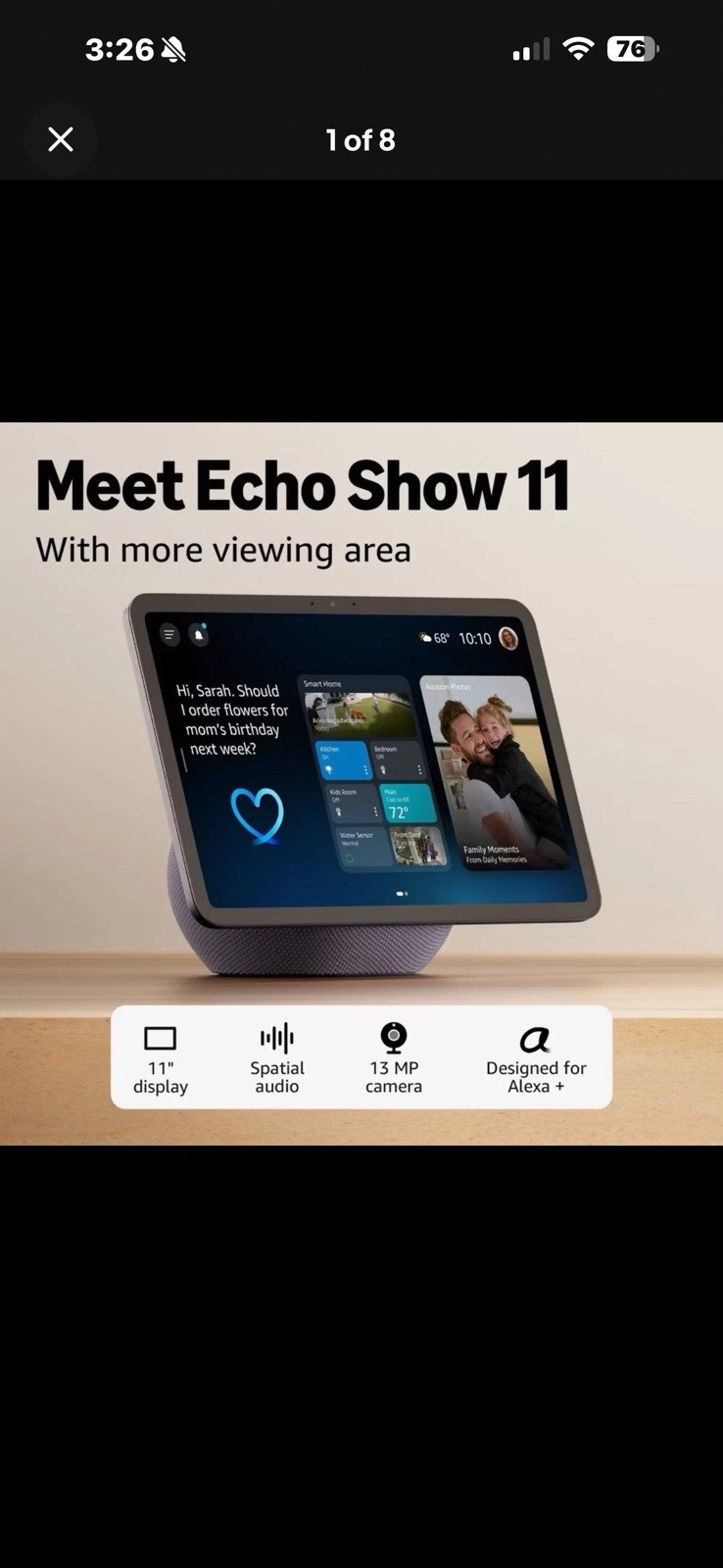 NEW Amazon Echo Show 11 w/ Alexa+ Spatial Audio – Graphite – LATEST 2026 MODEL