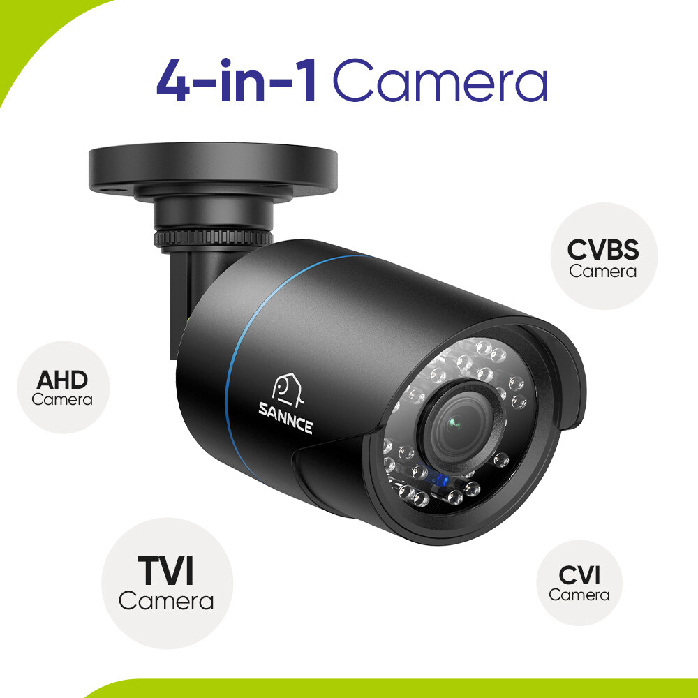SANNCE 4IN1 1080P Video CCTV Camera Home Surveillance System EXIR Night Vision