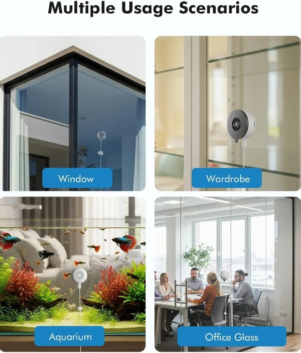 3MP 2K WiFi Window Camera 2 Pack with Color Night Vision.