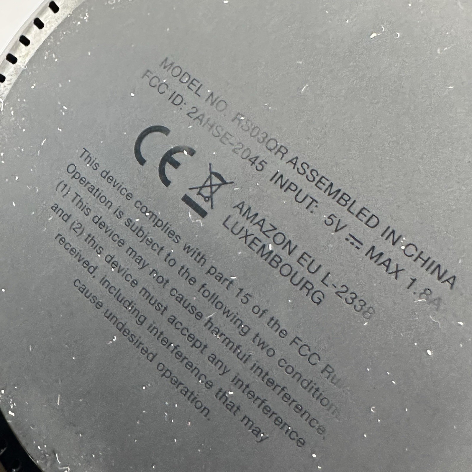 Amazon Echo Dot 2nd Gen RS03QR with Charger Cable Black