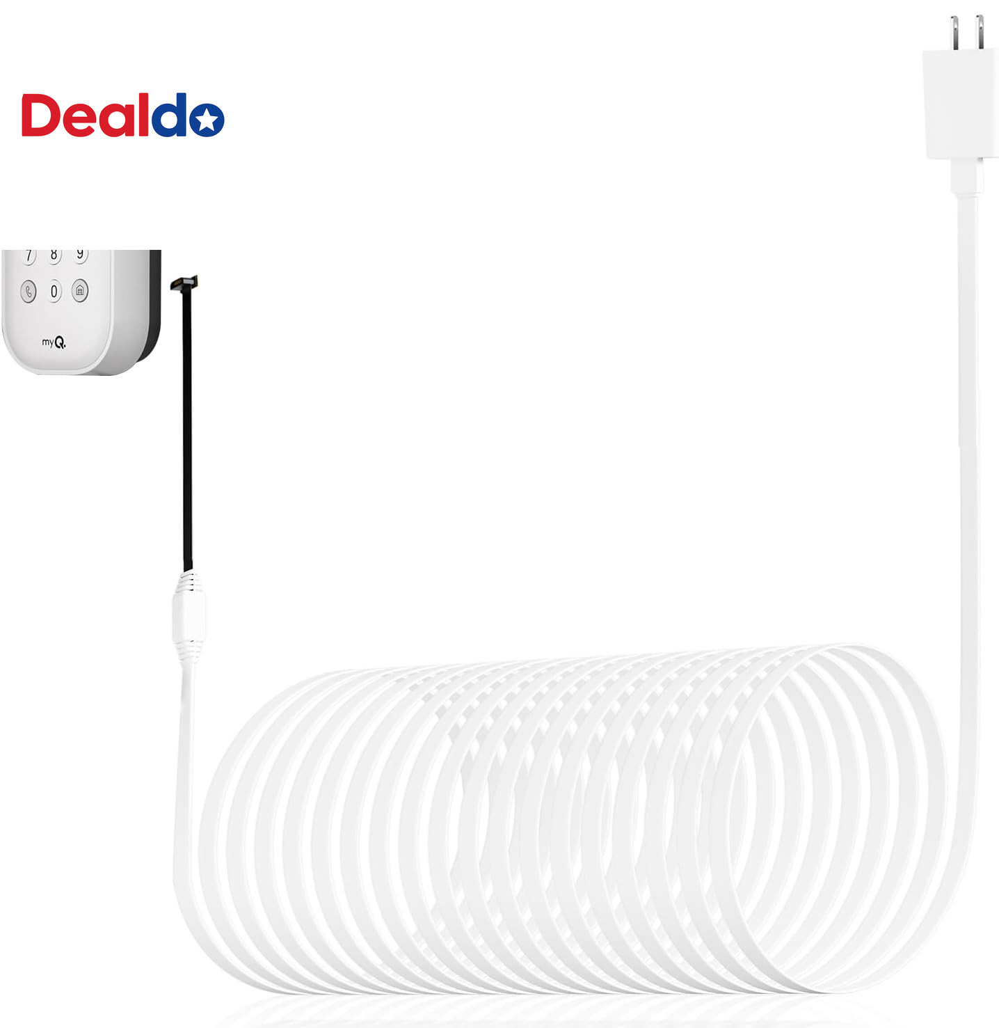 20Ft/6M Power Cable and Adapter for Myq Smart Garage Door Video Keypad, Weatherp