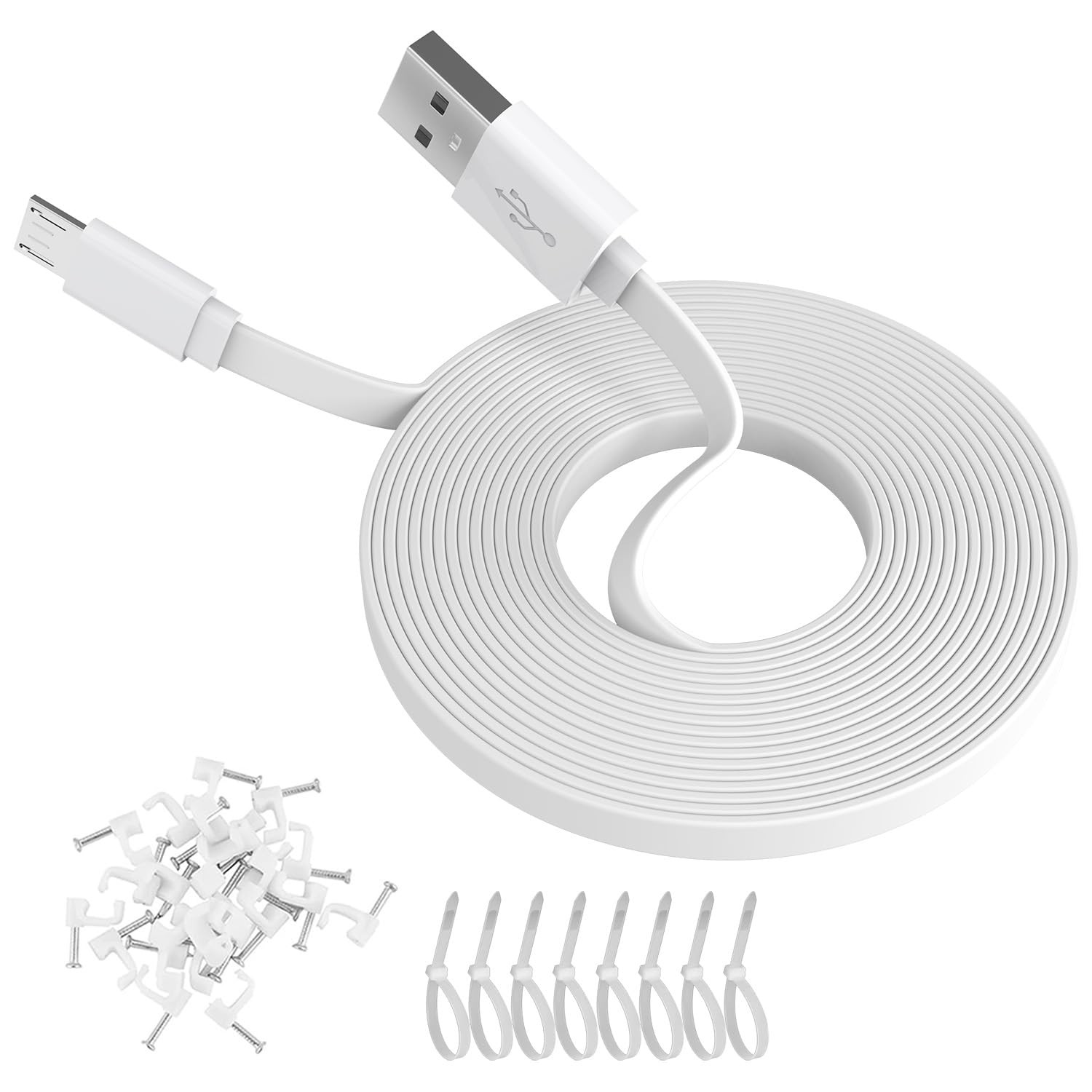 30ft Flat Micro USB Cable, Charging and Data Sync, 9M Micro USB Cord for Wyze…
