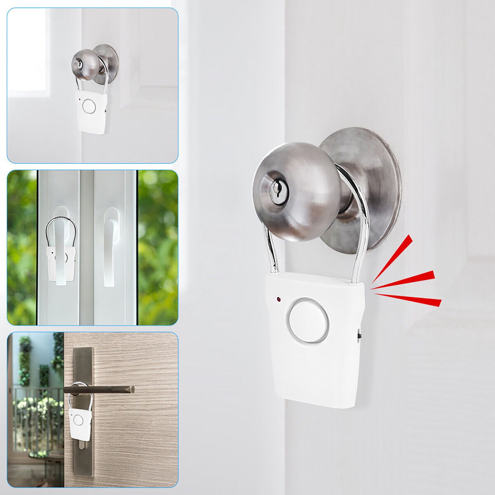 115dB Door Handle Alarm Portable Door Security Alarm Alarm Battery Operated