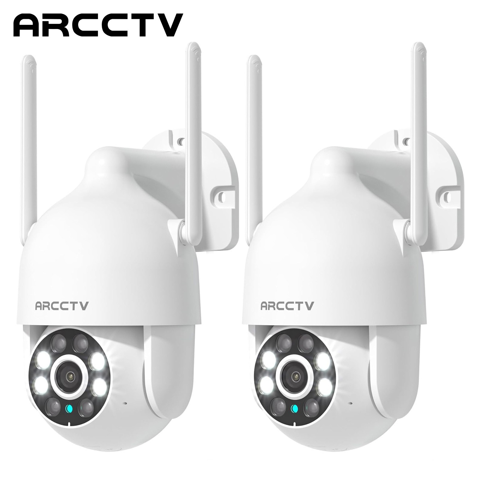 ARCCTV 2-Pack 2K Indoor WiFi6 Security Camera Auto-Tracking 360°PTZ 24/7 Working