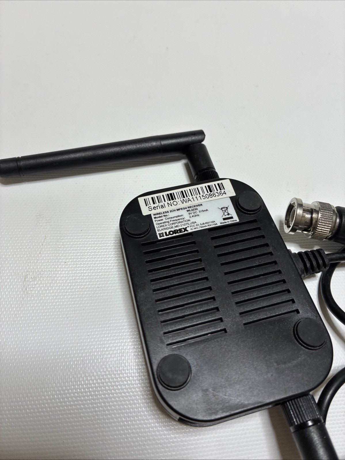 LOREX Wireless 2 Channel MPEG4 Receiver WL2232 w/ Power Supply
