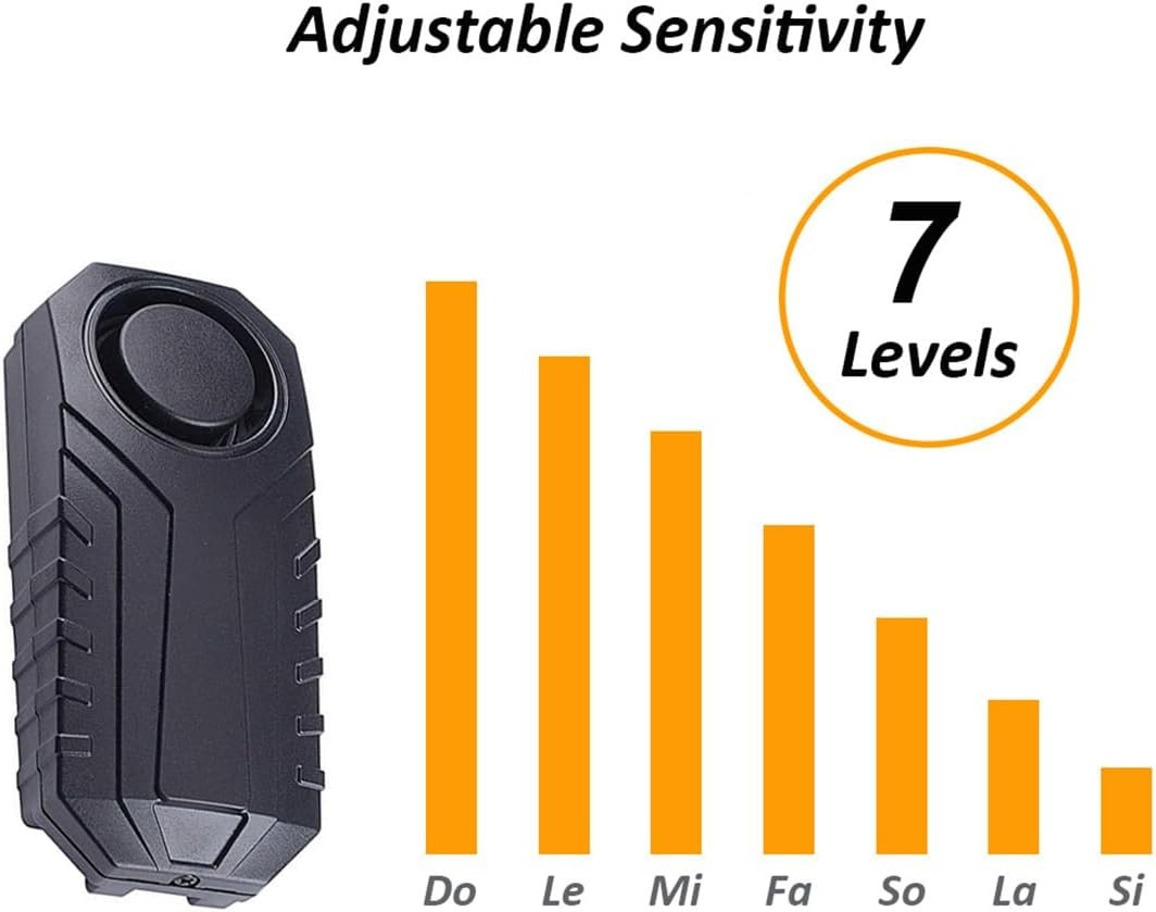 Bike Alarm Updated Wireless Vibration Motion Sensor Waterproof anti Theft 113Db