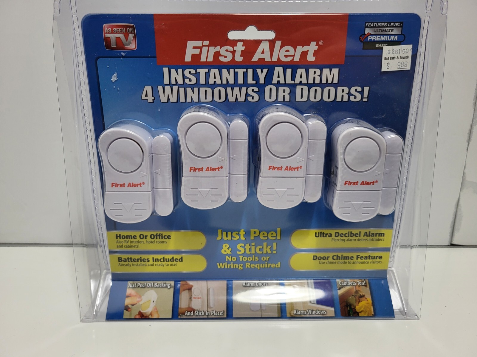 NEW Sealed FIRST ALERT Alarm Set Instantly Alarm 4 Windows or Doors