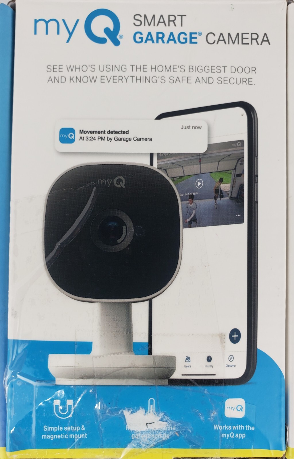 MyQ Smart Garage HD Camera / Stand alone or Upgrade To MyQ Garage Opener motion