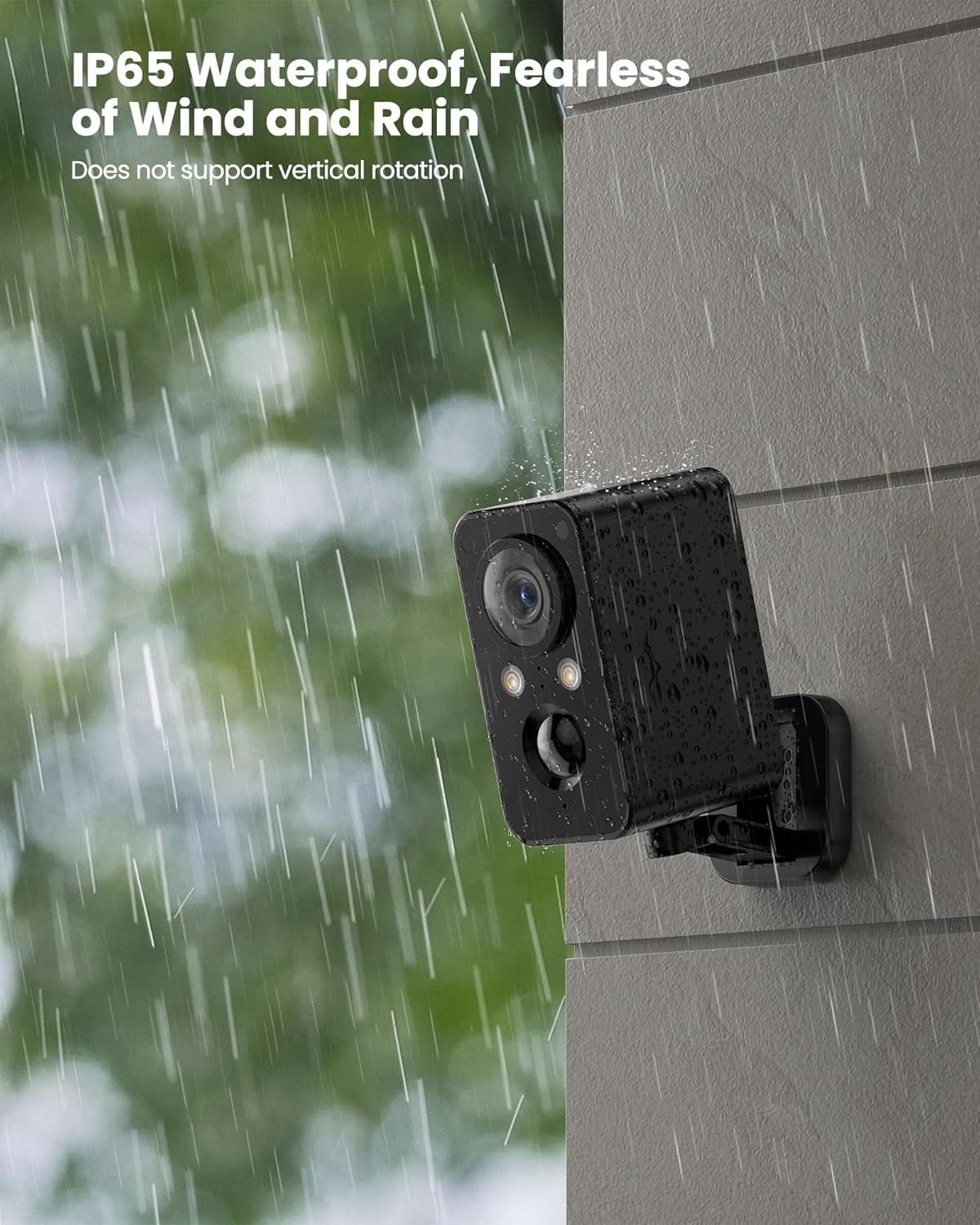 2K Wireless Security Camera For Home Outdoor Security, Color Night Vision, Siren