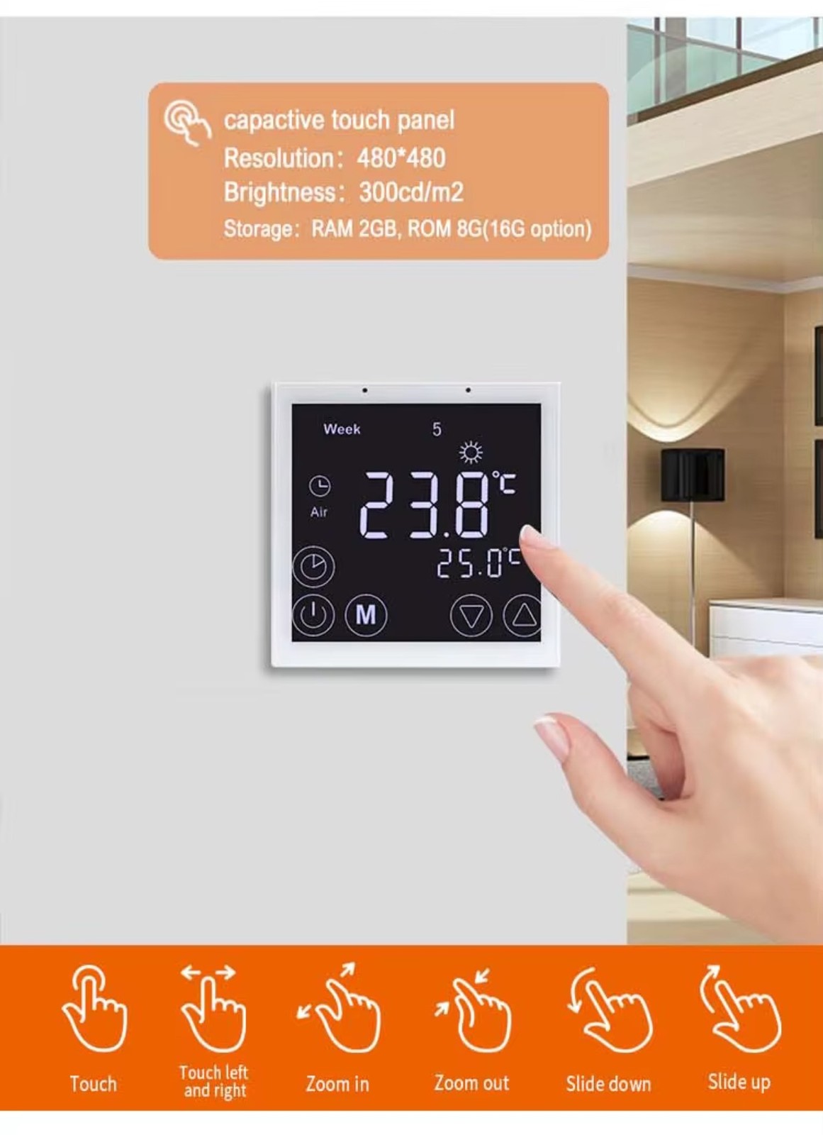 Smart Home Central Control 4Inch Android 12v Touch Switch Panel with Speaker