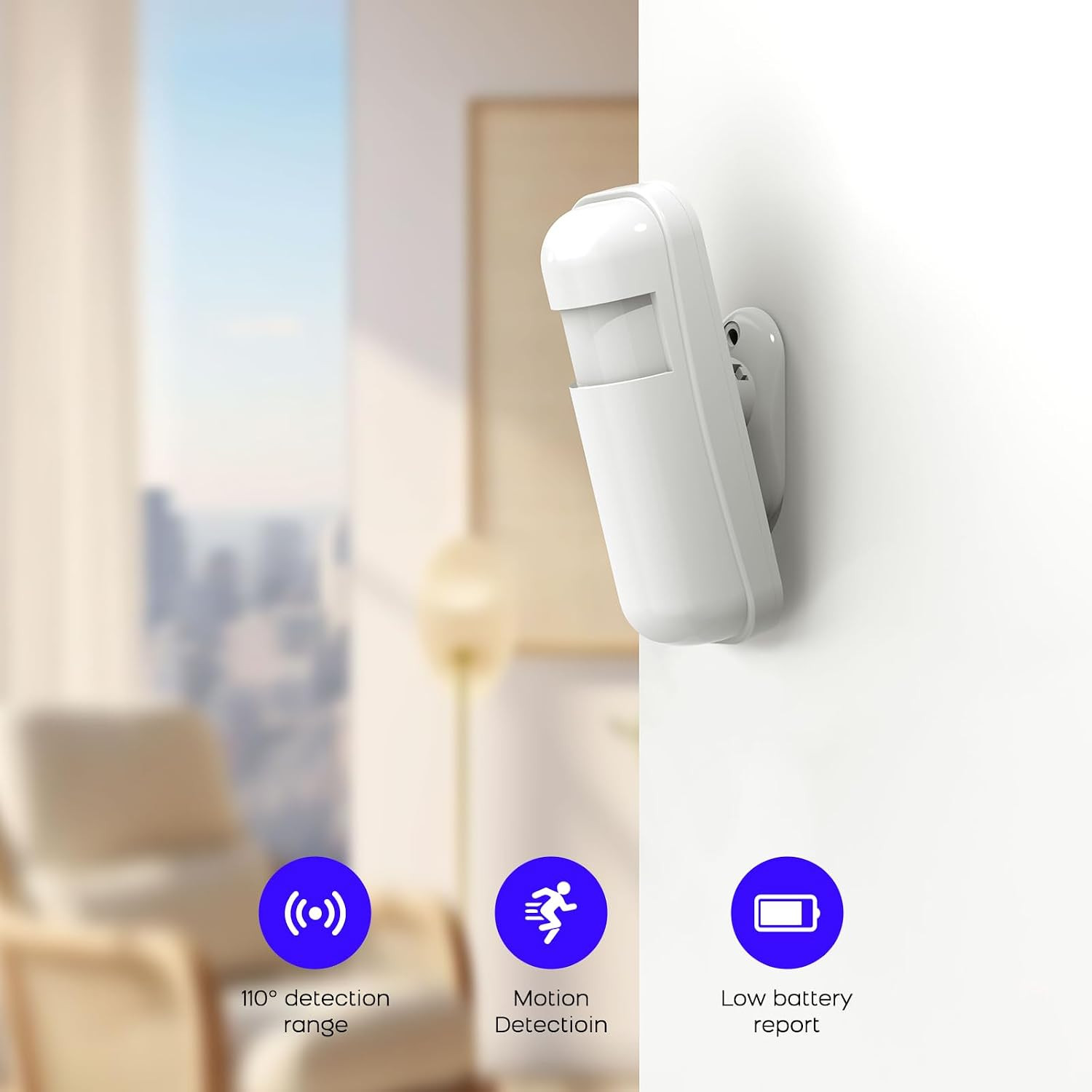 Motion Detector for Home Security Alarm System, Wireless Infrared Motion