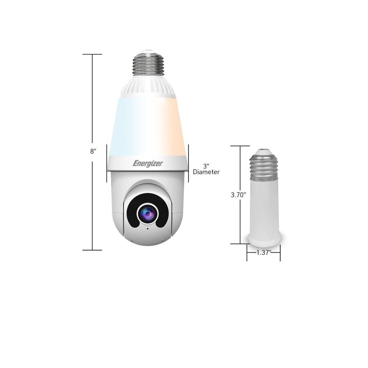 Energizer 1000 Lumens Light Bulb Camera, 2K Outdoor Smart Home Security Camera w