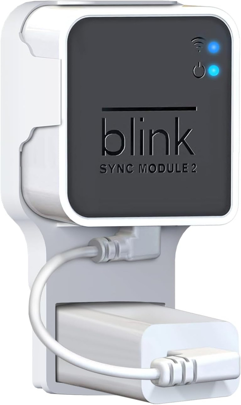 Wall Mount for Blink Sync Module 2 with Short Cable – save Space – No Messy Wire