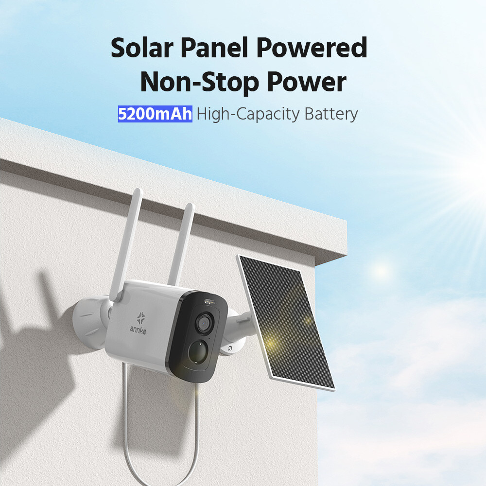 ANNKE Wireless 4MP Security Camera Solar Panel Two-Way Audio Color Night Vision