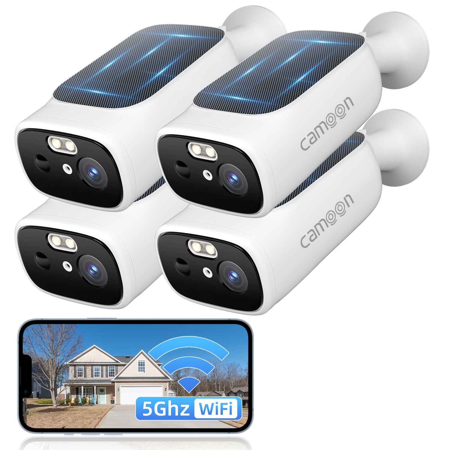 Solar Security Cameras Wireless Outdoor for Home Security 2.4&5GHz WiFi