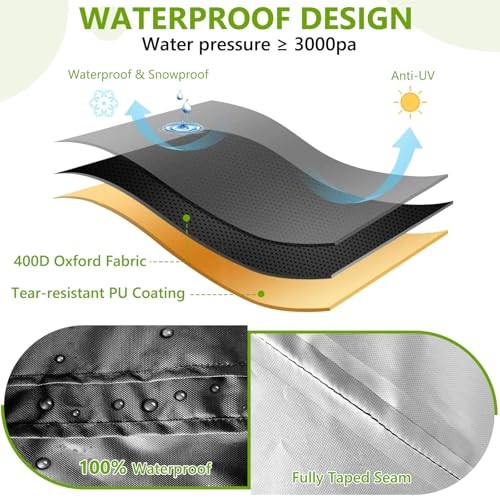 Full Enclosed Motorcycle Cover for Outdoor & Indoor XL-86.5”L x 45”W x 53”H