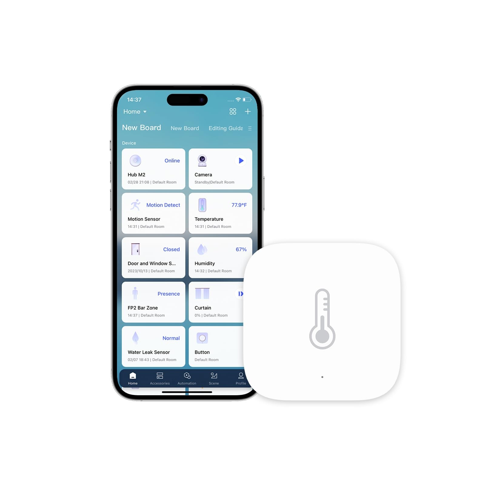 Water Leak Sensor, Zigbee Wireless Water Leak Detector for Alarm System and Smar