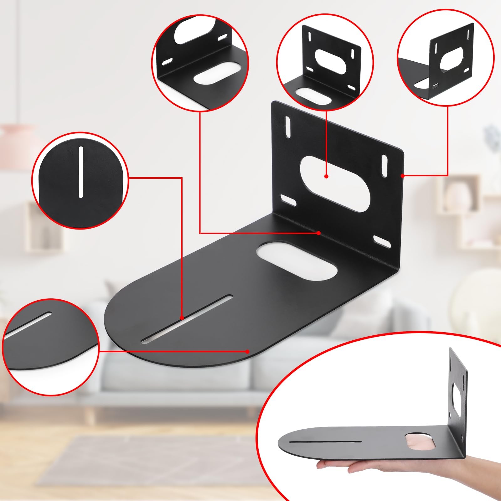 2 PCS Black PTZ Camera Bracket Universal Mount Fits Various PTZ Cameras