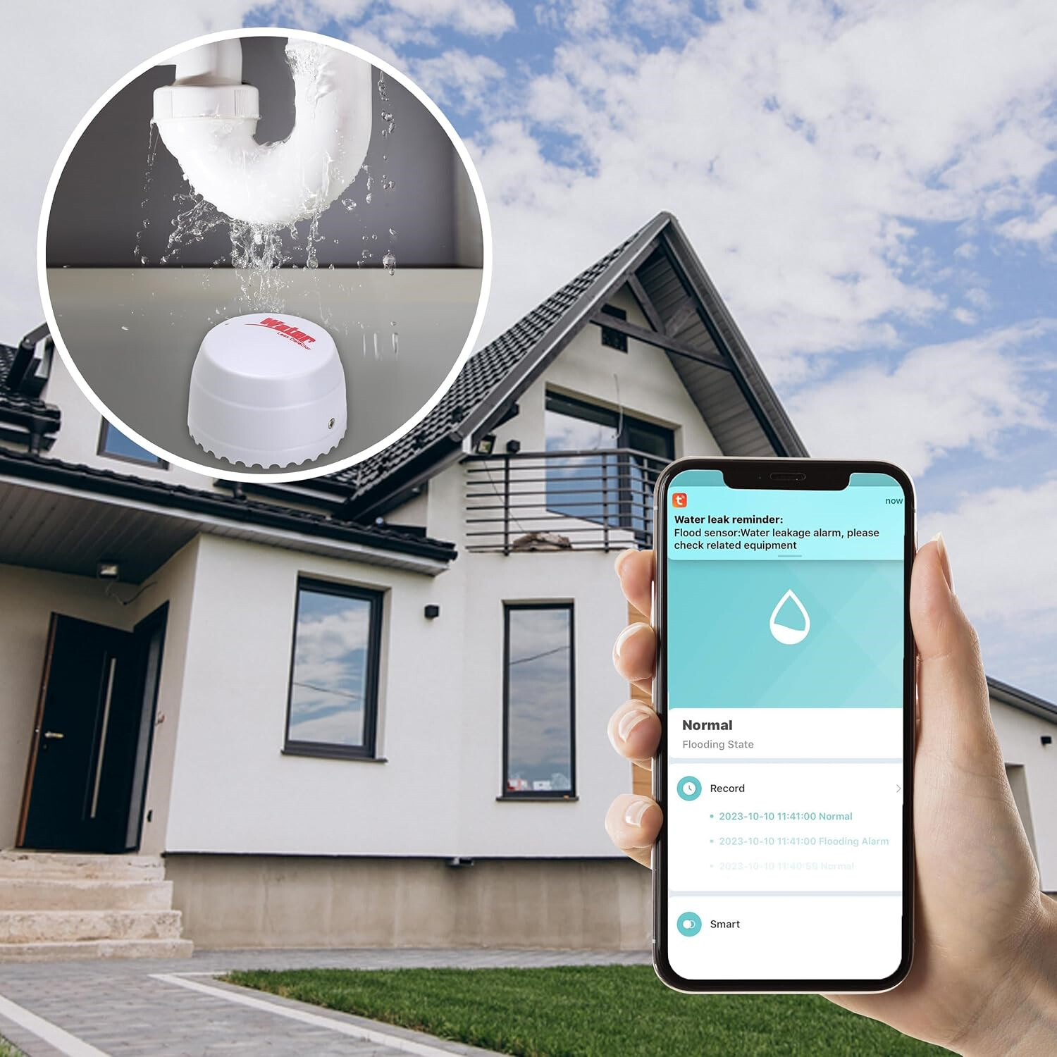 Smart Wi-Fi Water Leak Sensor – 2.4G Wireless Alarm for Home, Instant Alerts