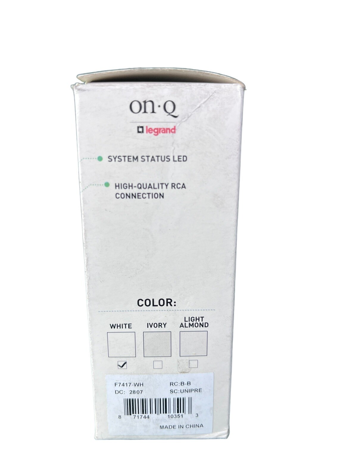 NEW On-Q F7417-WH Local Source Input Module White