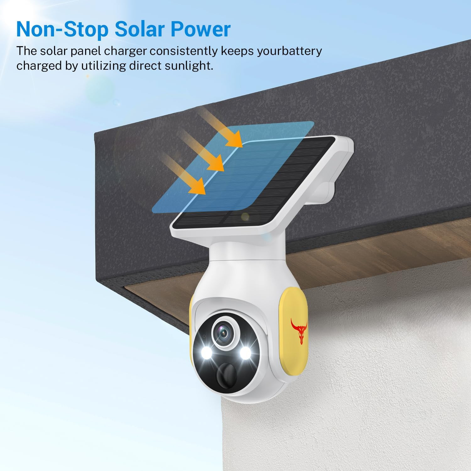 Famevibe Wireless Security Camera: 1080p, Solar-Powered with Two-Way Audio