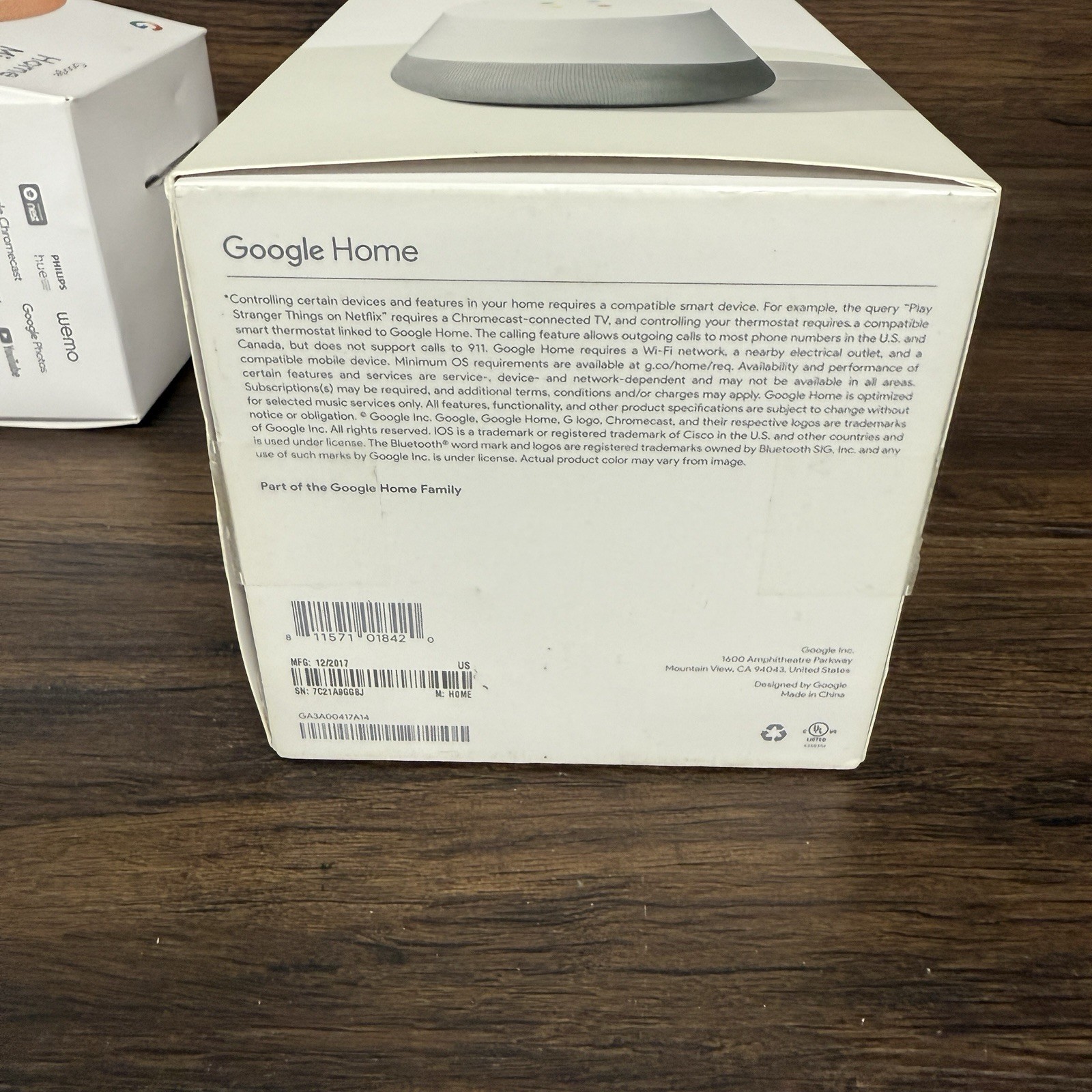Google Home Smart Assistant Speaker White Slate with Power Cable & Orange Mini
