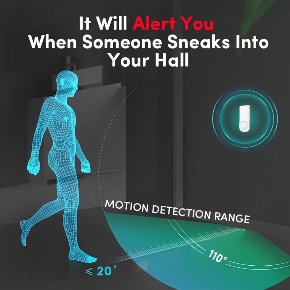 Security-Focused Compact Easy-To-Install Loud-Alert Door and Window Entry Sensor