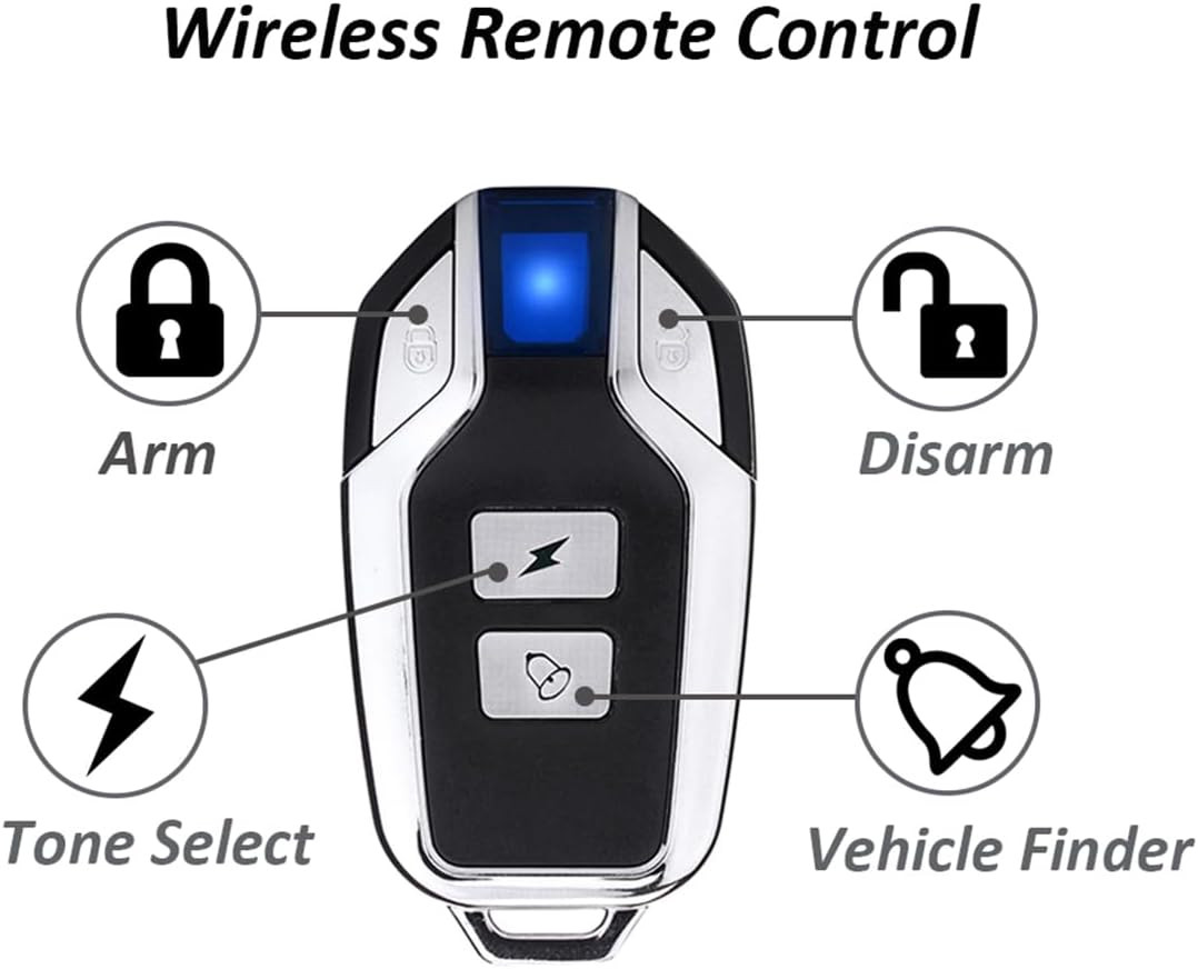 Bike Alarm Updated Wireless Vibration Motion Sensor Waterproof anti Theft 113Db