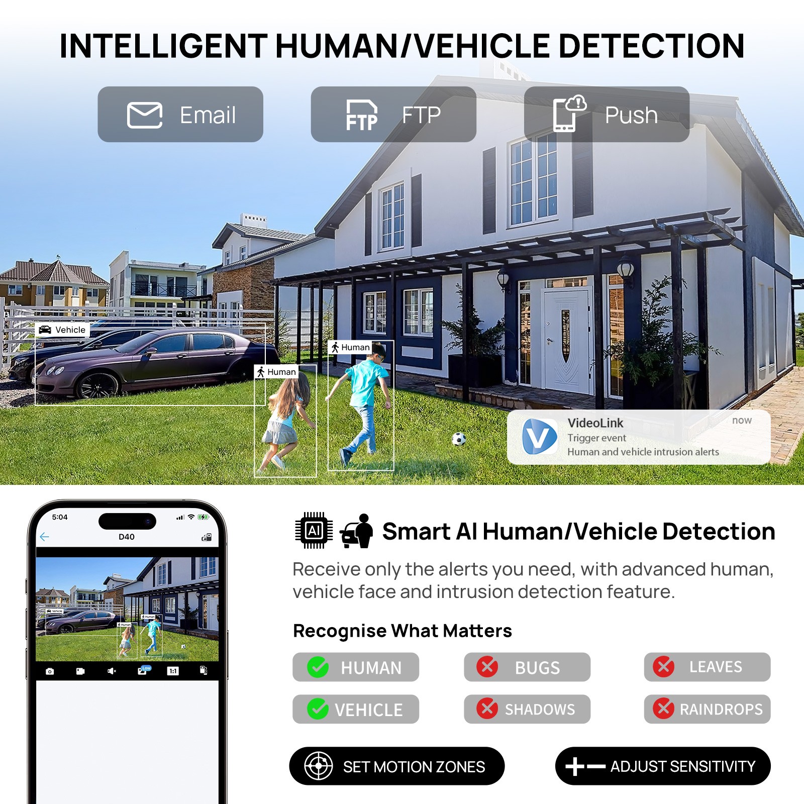 NEW VIKYLIN HD 5MP Dual light Smart Color Light MIC POE Security IP Camera Onvif