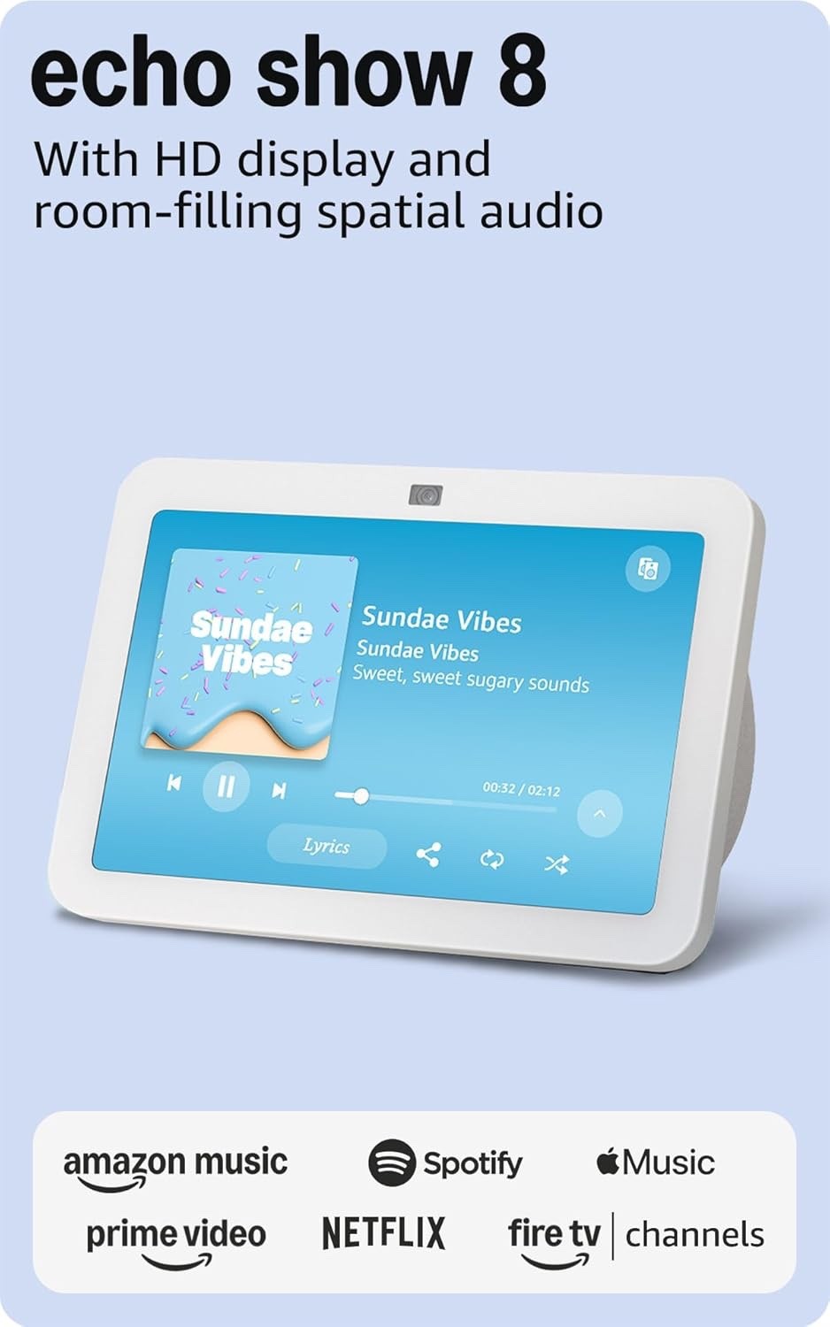 New SEALED Amazon Echo Show 8 – 3rd Generation – 3D Spatial Audio Alexa White