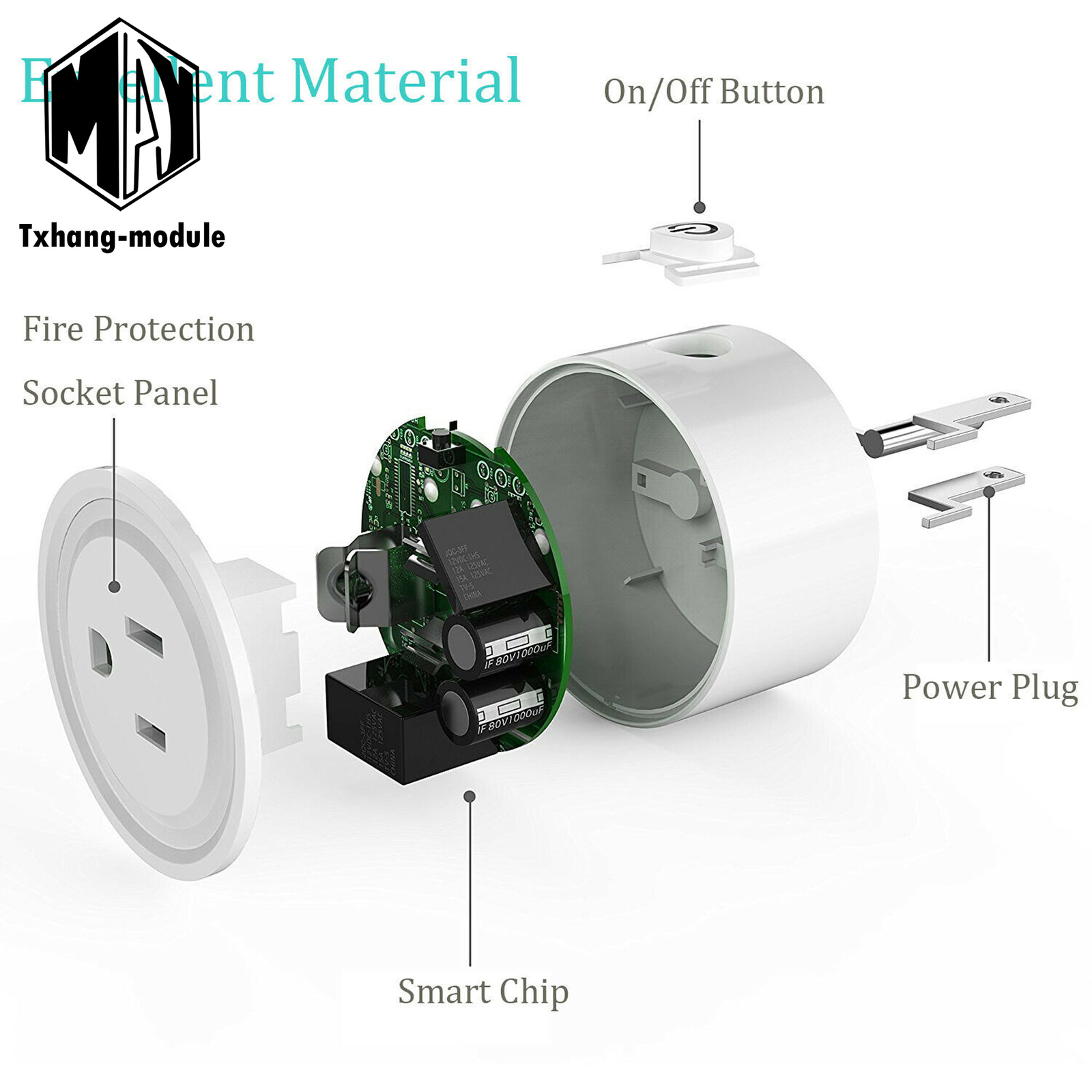 Smart Wifi Switch Socket Outlet fit with Alexa Echo GoogleAssistant A2TM