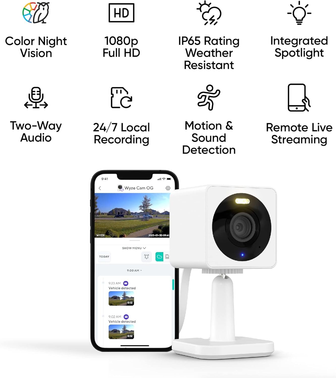 2-Pack WYZE Cam OG Indoor/Outdoor 1080p Wi-Fi Smart Home Security Camera