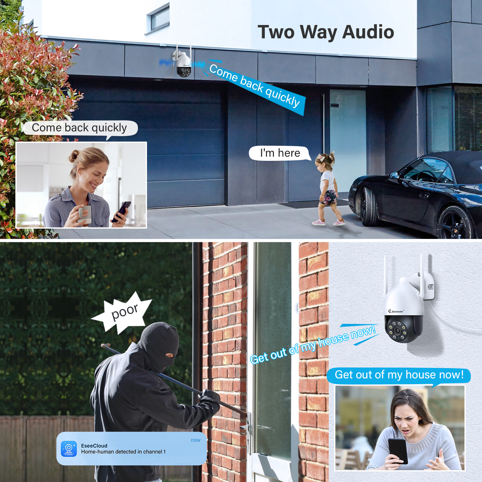 PTZ Security Camera System Outdoor Wireless Audio Wifi Home CCTV 5MP 10CH NVR