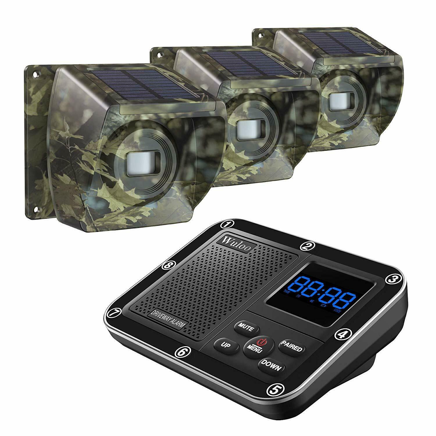 Solar Driveway Alarm Motion Sensors Wireless System 500M Long Range Waterproof