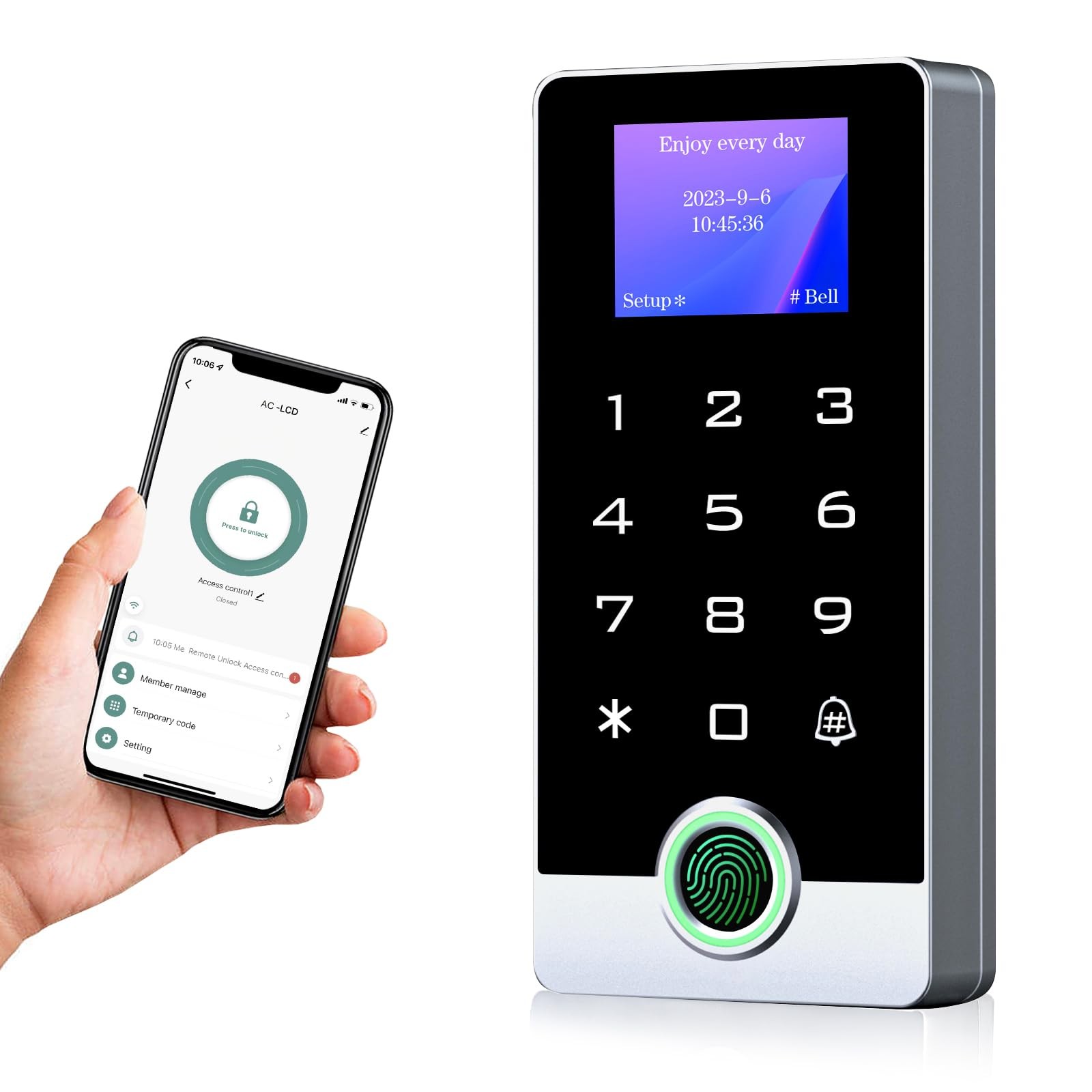 Wireless WiFi TUYA Access Control System with LED Screen/Voice, LCD